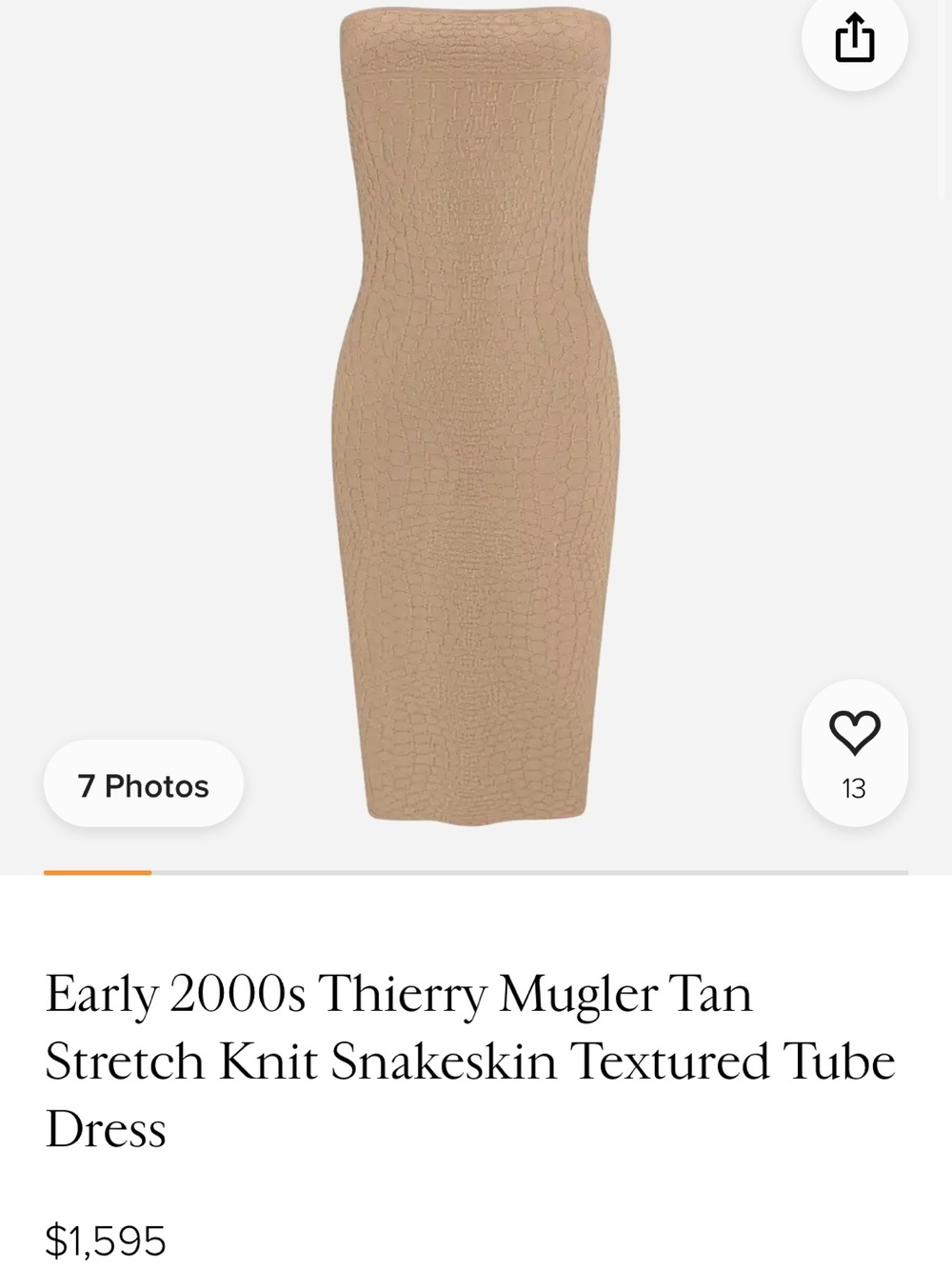 Early 2000s Thierry Mugler Snakeskin Dress